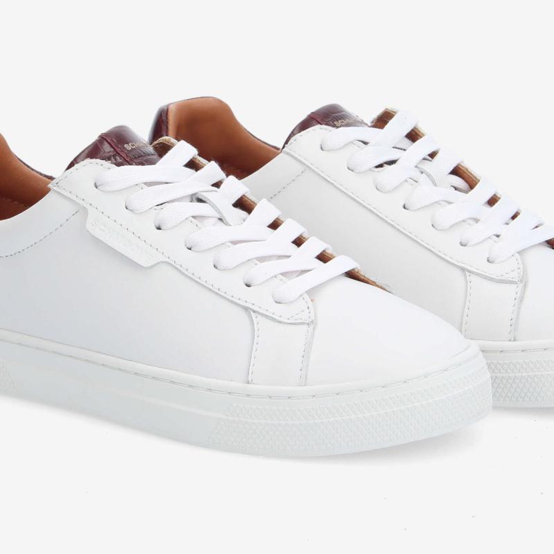 SPARKLE SNEAKER W - NAPPA/KROCO - WHITE/BURGUNDY